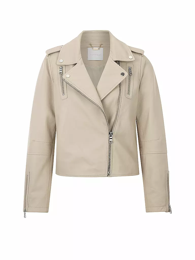 RICH & ROYAL | Veste en cuir | beige