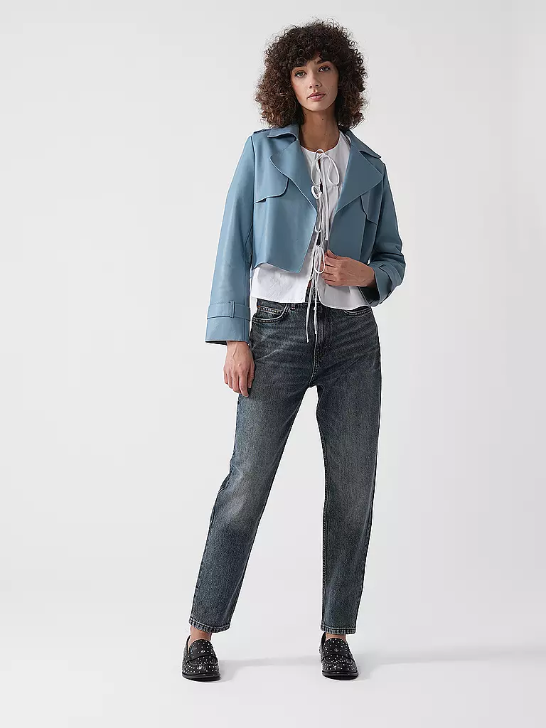 RICH & ROYAL | Veste en cuir | Bleu clair
