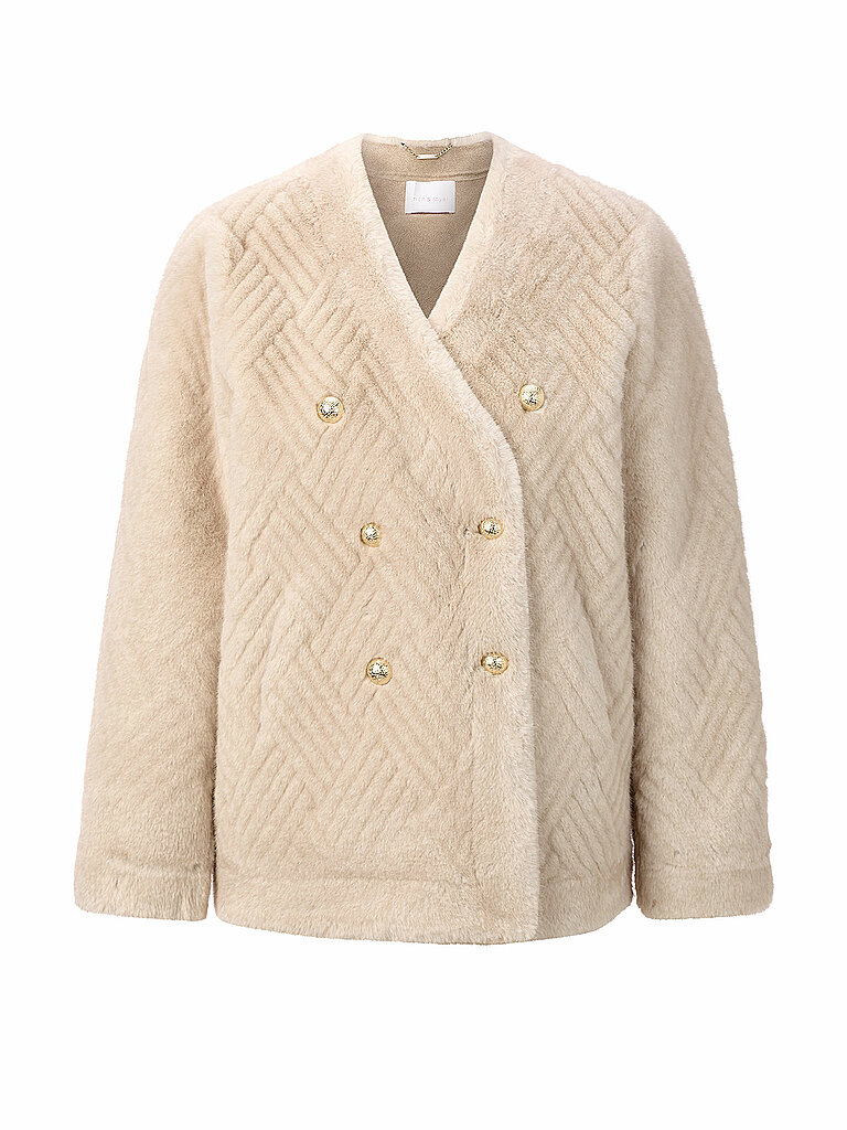 Veste aspect fourrure camel 42