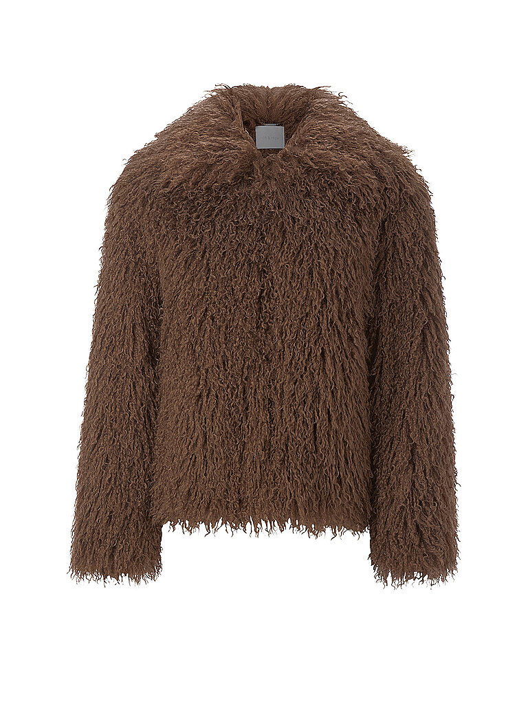 Veste aspect fourrure marron 38
