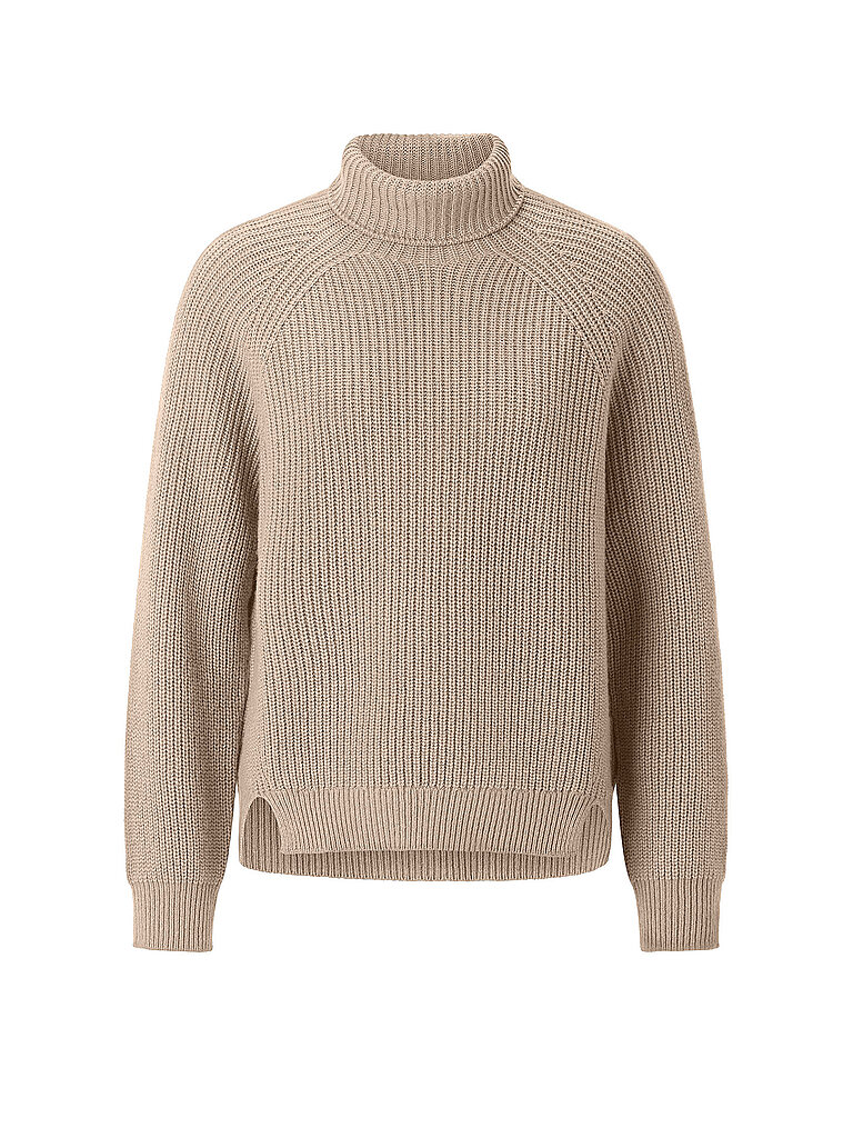 Pull à col roulé beige M