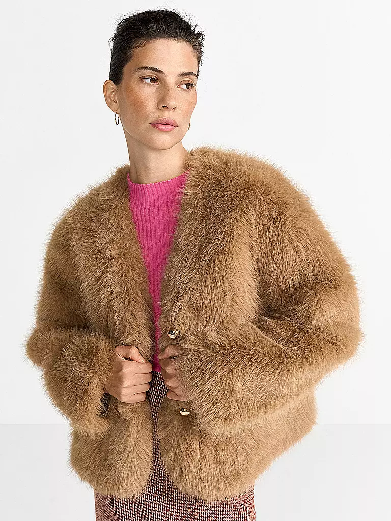 RICHROYAL | Veste aspect fourrure | Camel