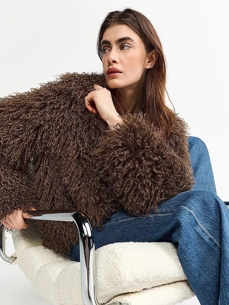 RICHROYAL | Veste aspect fourrure | Marron