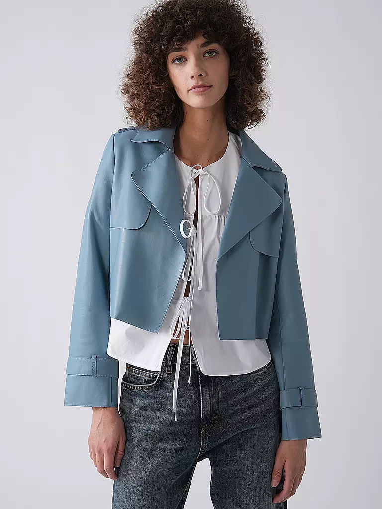 RICHROYAL | Veste en cuir | Bleu clair