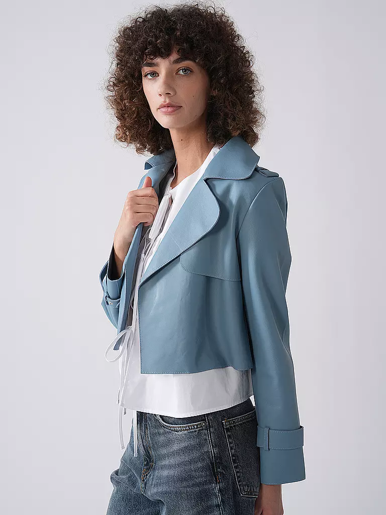 RICHROYAL | Veste en cuir | Bleu clair