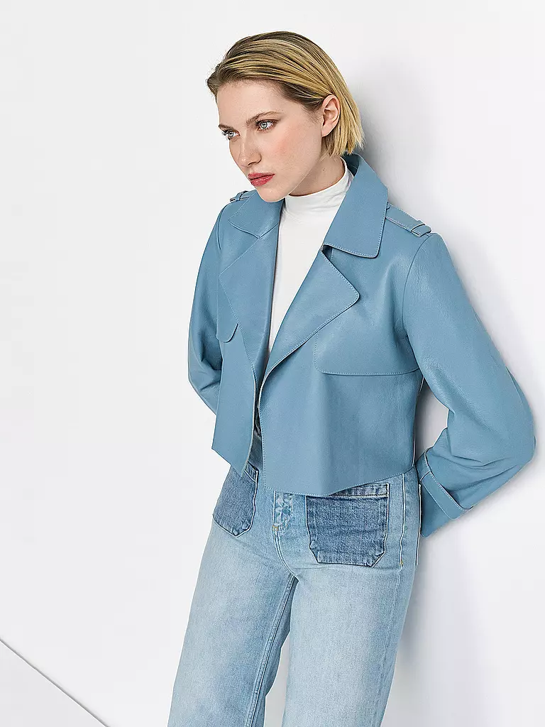 RICHROYAL | Veste en cuir | Bleu clair