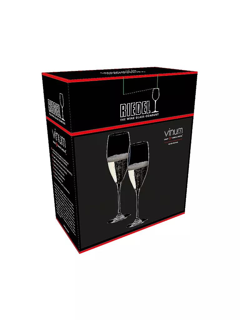 RIEDEL | Set de 2 verres à champagne VINUM Cuvée Prestige 230 ml | 