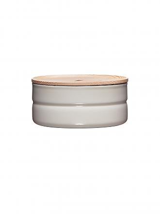 RIESS | Boîte de conservation - Boîte de rangement en émail avec couvercle en bois de frêne "Truehomewear" 6cm 615ml