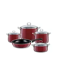 RIESS | Batterie de cuisine 5 pièces NOUVELLE Crème | Rouge foncé