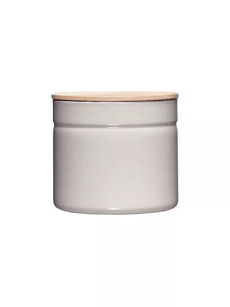 RIESS | Boîte de conservation - Boîte de rangement en émail avec couvercle en bois de frêne "Truehomewear" 12cm 1390ml | grau