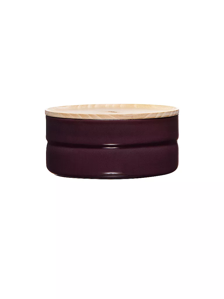 RIESS | Boîte de conservation - Boîte de rangement en émail avec couvercle en bois de frêne "Truehomewear" 6cm 615ml | lila