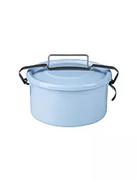 RIESS | Boîte de conservation en émail ronde 14cm/1l Bleu pastel | Bleu clair