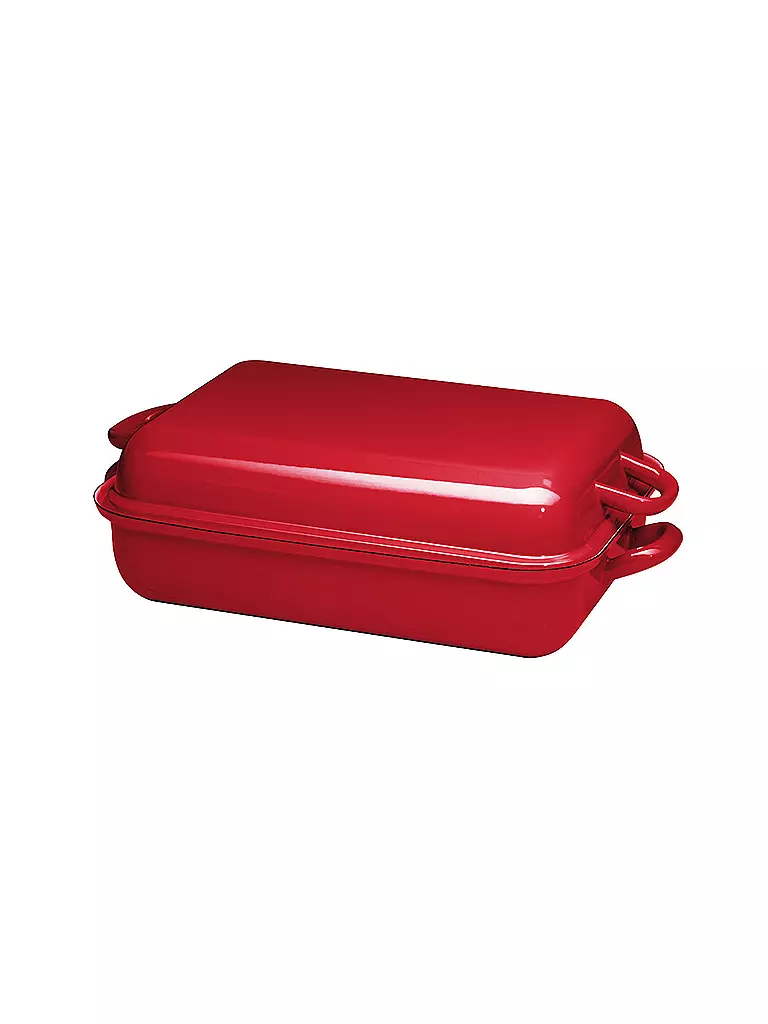 RIESS | Bratpfanne mit Deckel 37x26cm Rouge | dunkelrot