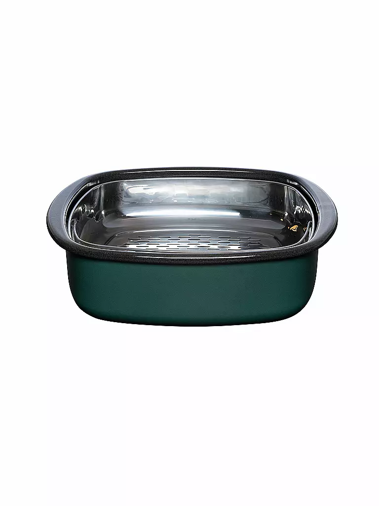 RIESS | Cuiseur vapeur avec couvercle en verre et insert de cuisson 3 pièces. TEAL bleu-vert | petrol