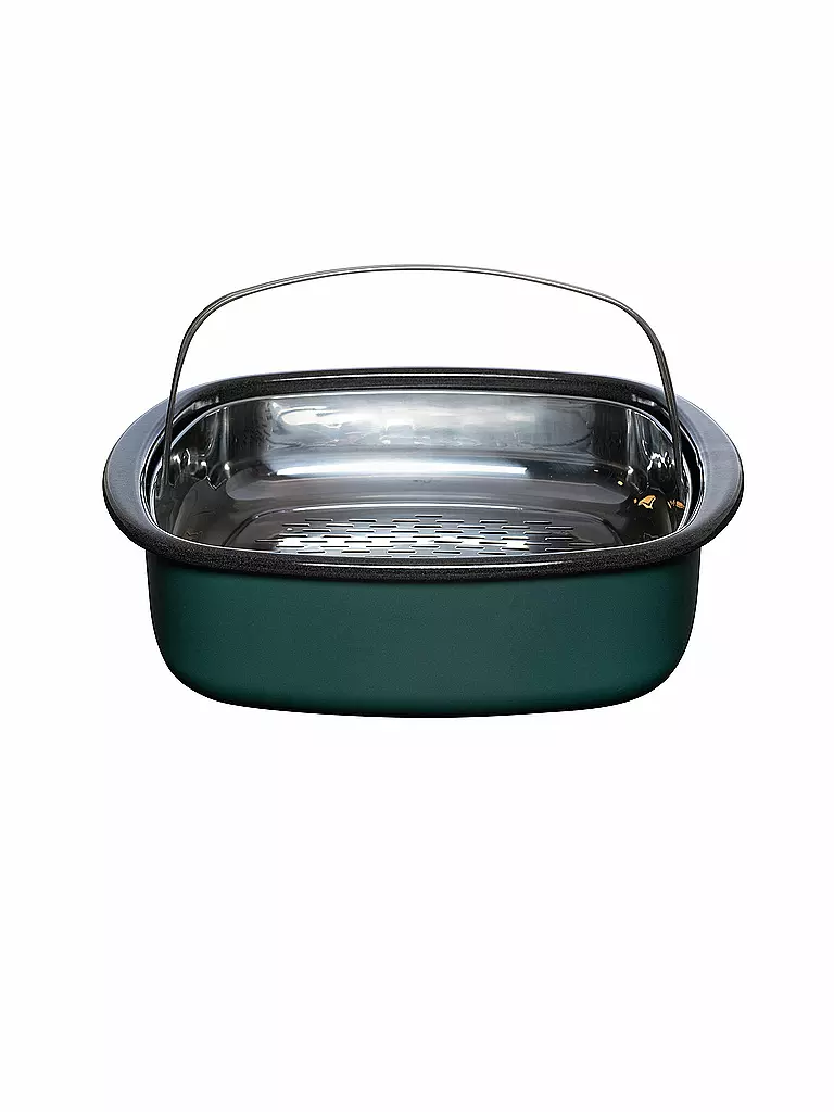 RIESS | Cuiseur vapeur avec couvercle en verre et insert de cuisson 3 pièces. TEAL bleu-vert | 