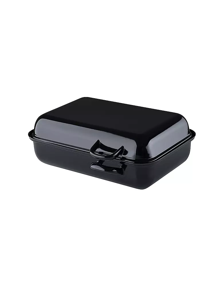 RIESS | Double rôtissoire compacte en émail 37x22cm noir | Noir