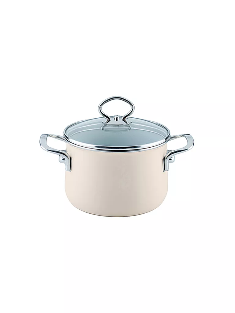 RIESS | Marmite à viande avec couvercle en verre NOUVELLE 16cm/2l Crème | beige