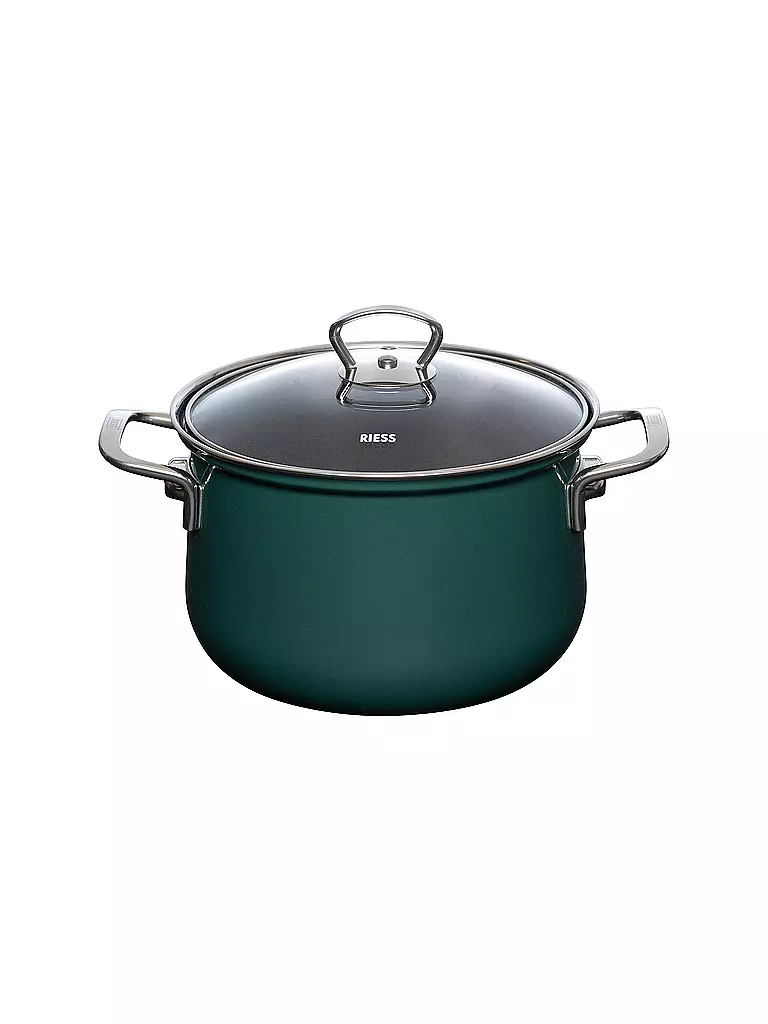 RIESS | Marmite à viande avec couvercle en verre TEAL 20cm/3,5l Bleu-vert | petrol