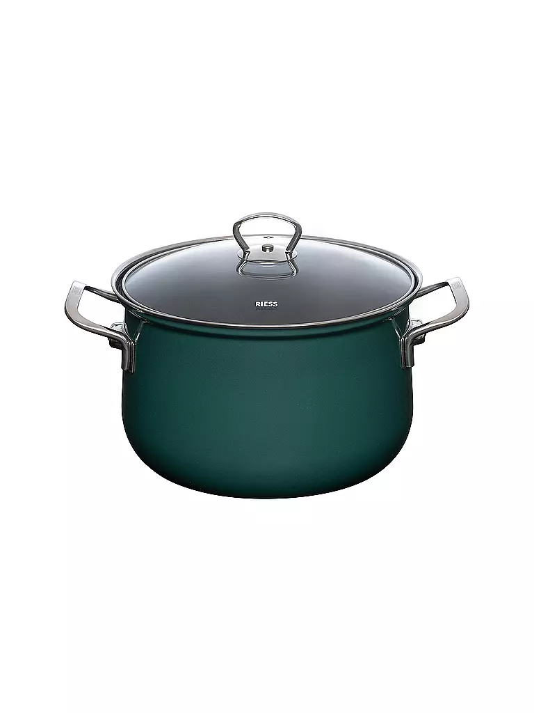 RIESS | Marmite à viande avec couvercle en verre TEAL 24cm/6l Bleu-vert | petrol
