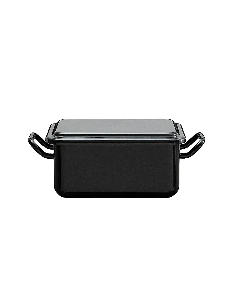 RIESS | Mini plat à four et de service 15x11x7cm/0,7l Émail noir | schwarz