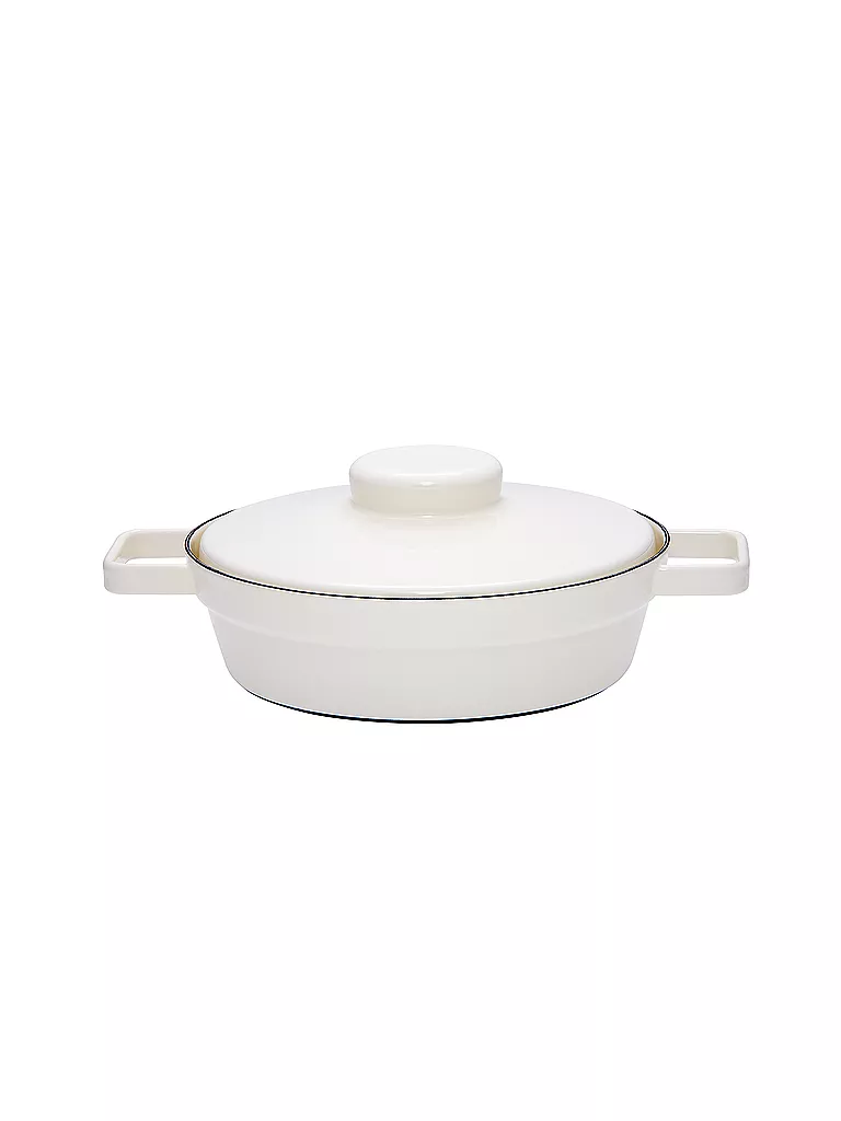 RIESS | Poêle en émail avec couvercle "Aromapot - Truehomewear" 24cm | weiss