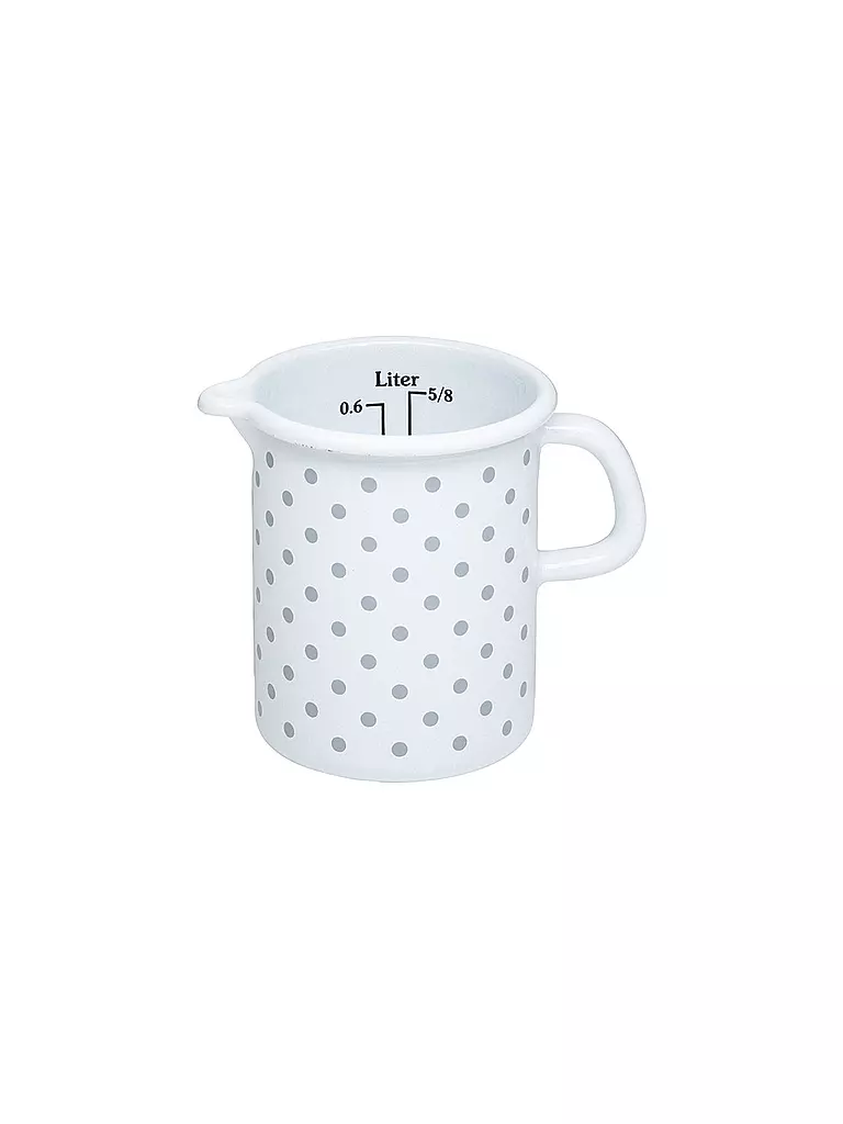 RIESS | Tasse à mesurer 9cm / 0,5l Pünktchen Grau | weiss