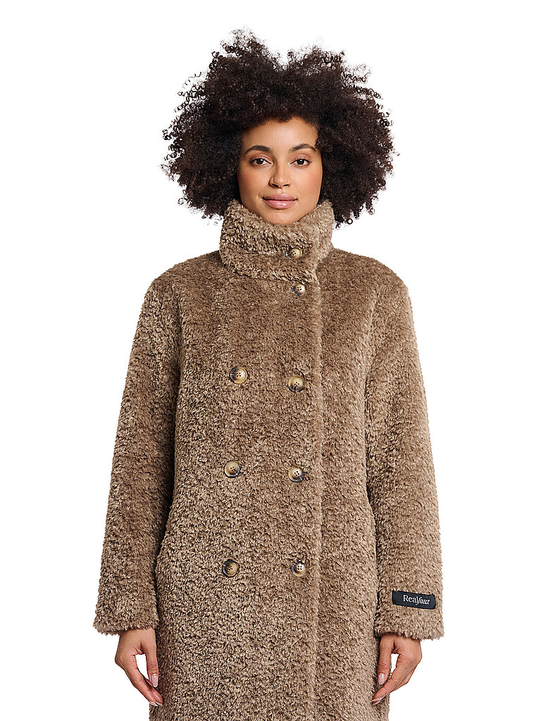 Manteau en fausse fourrure ENA camel 46