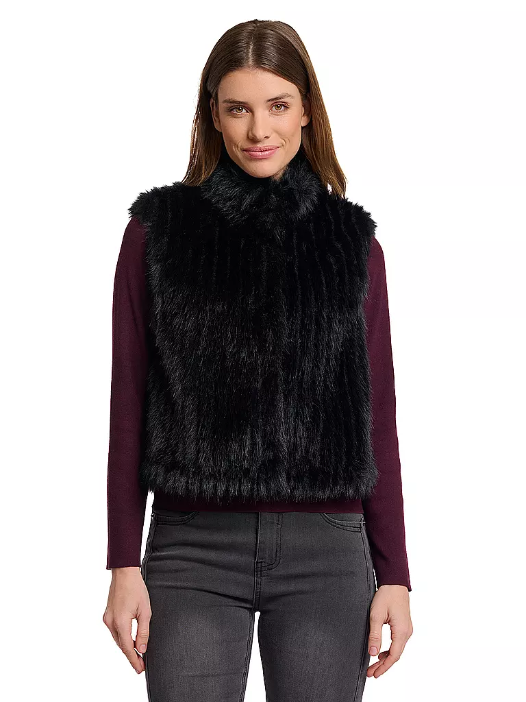 RINO&PELLE | Gilet aspect fourrure DAVA | schwarz