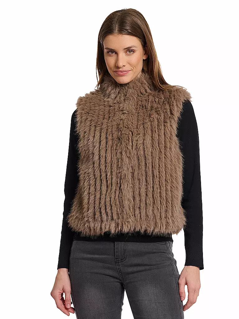 RINO&PELLE | Gilet aspect fourrure DAVA | camel