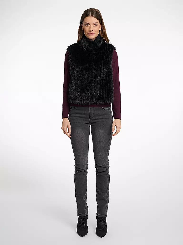 RINO&PELLE | Gilet aspect fourrure DAVA | schwarz