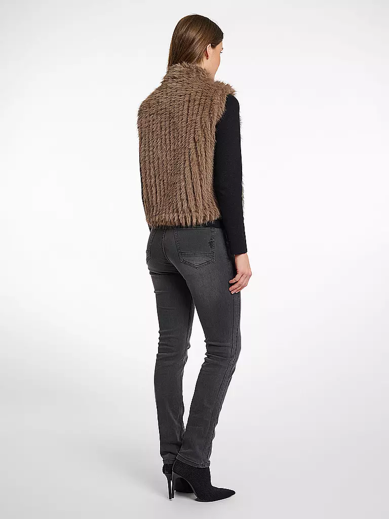 RINO&PELLE | Gilet aspect fourrure DAVA | camel