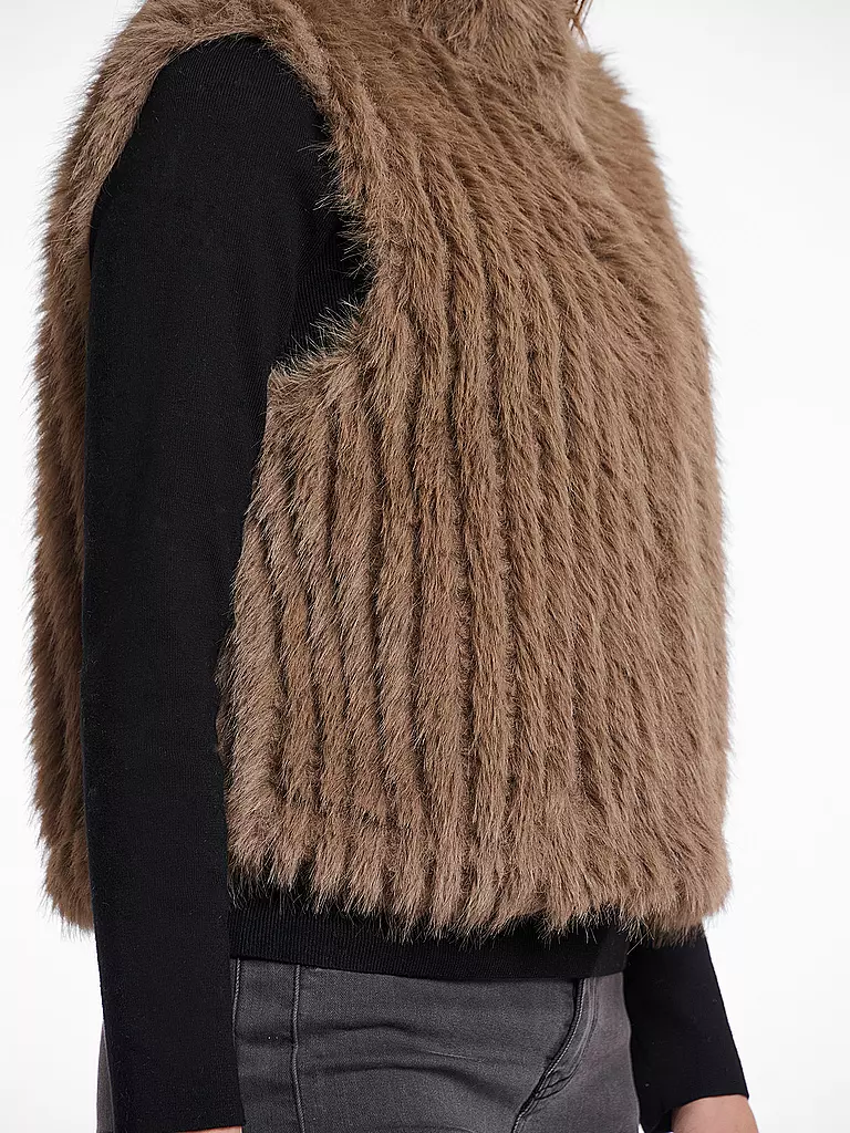 RINO&PELLE | Gilet aspect fourrure DAVA | camel