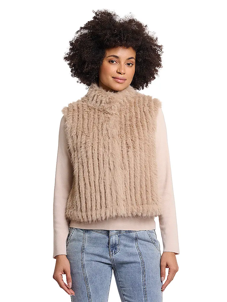 RINO&PELLE | Gilet in Felloptik DAVA | Beige