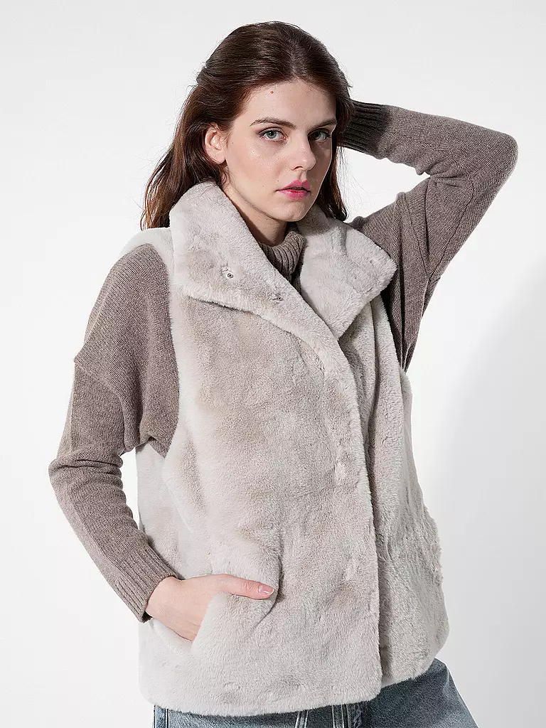 RINO&PELLE | Gilet in Felloptik LISON | Crème