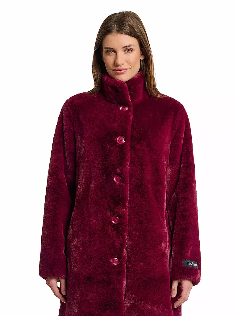 RINO&PELLE | Manteau en fausse fourrure NONNA | dunkelrot