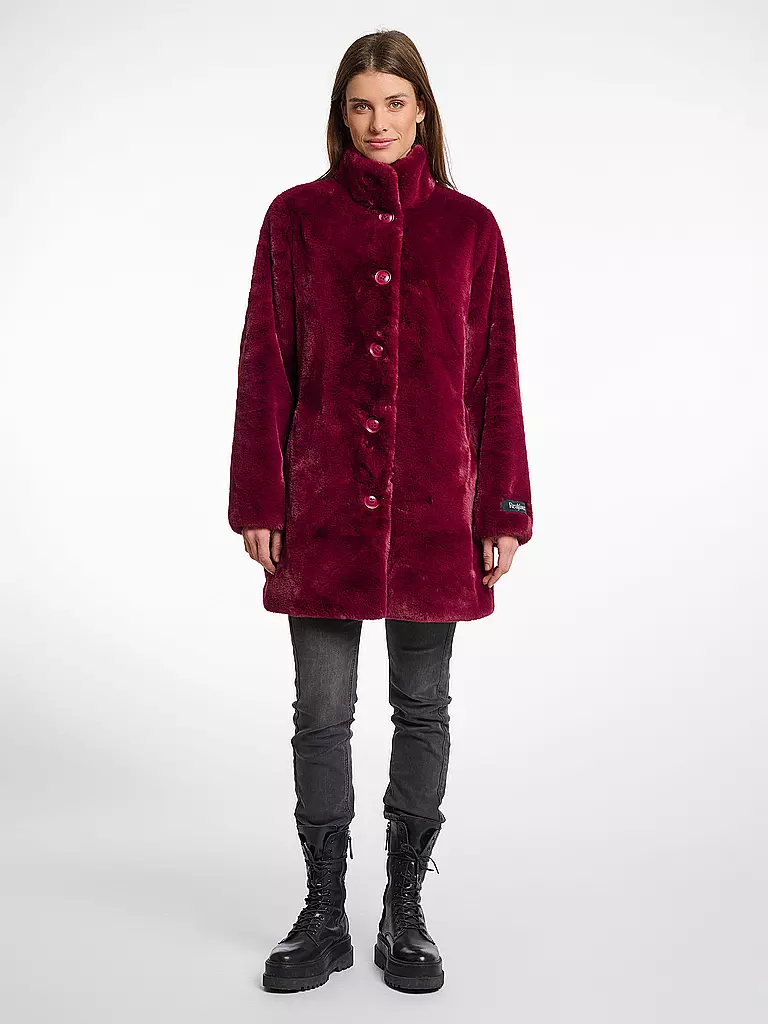 RINO&PELLE | Manteau en fausse fourrure NONNA | dunkelrot