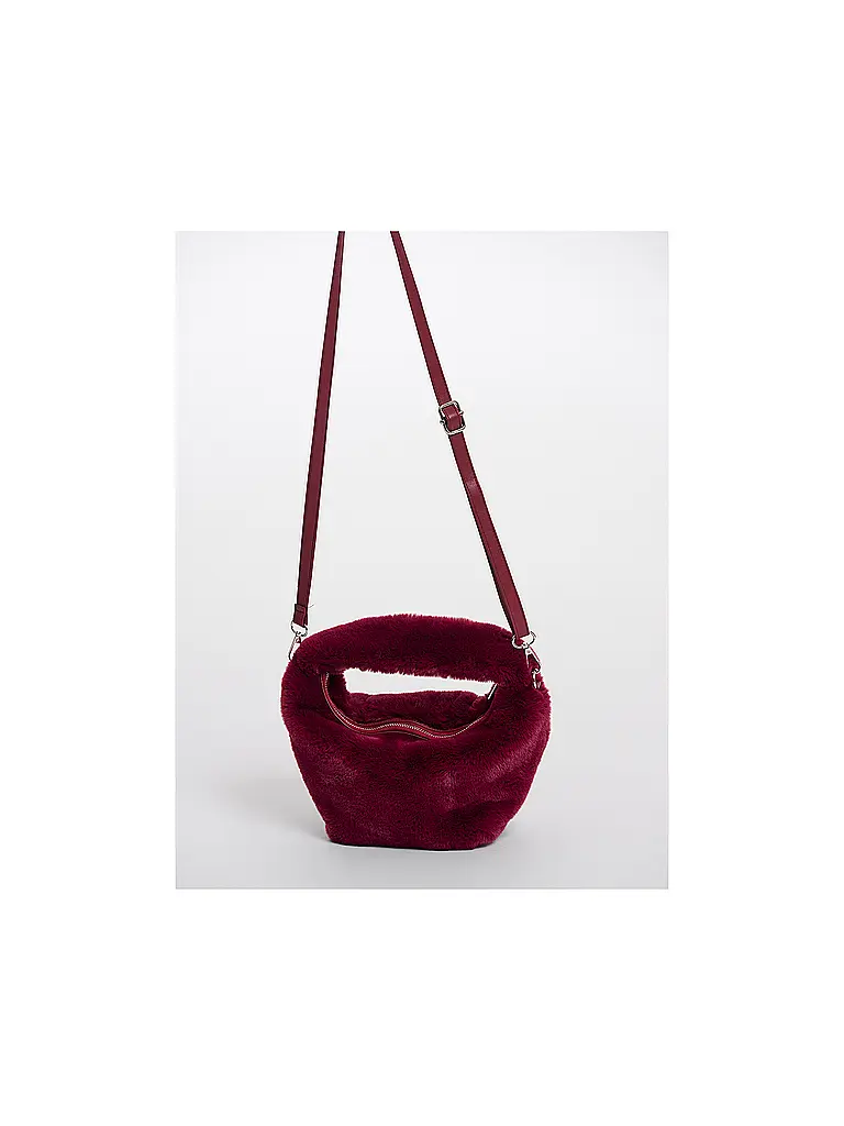 RINO&PELLE | Sac - Sac bandoulière aspect fourrure CHERYL Small | dunkelrot