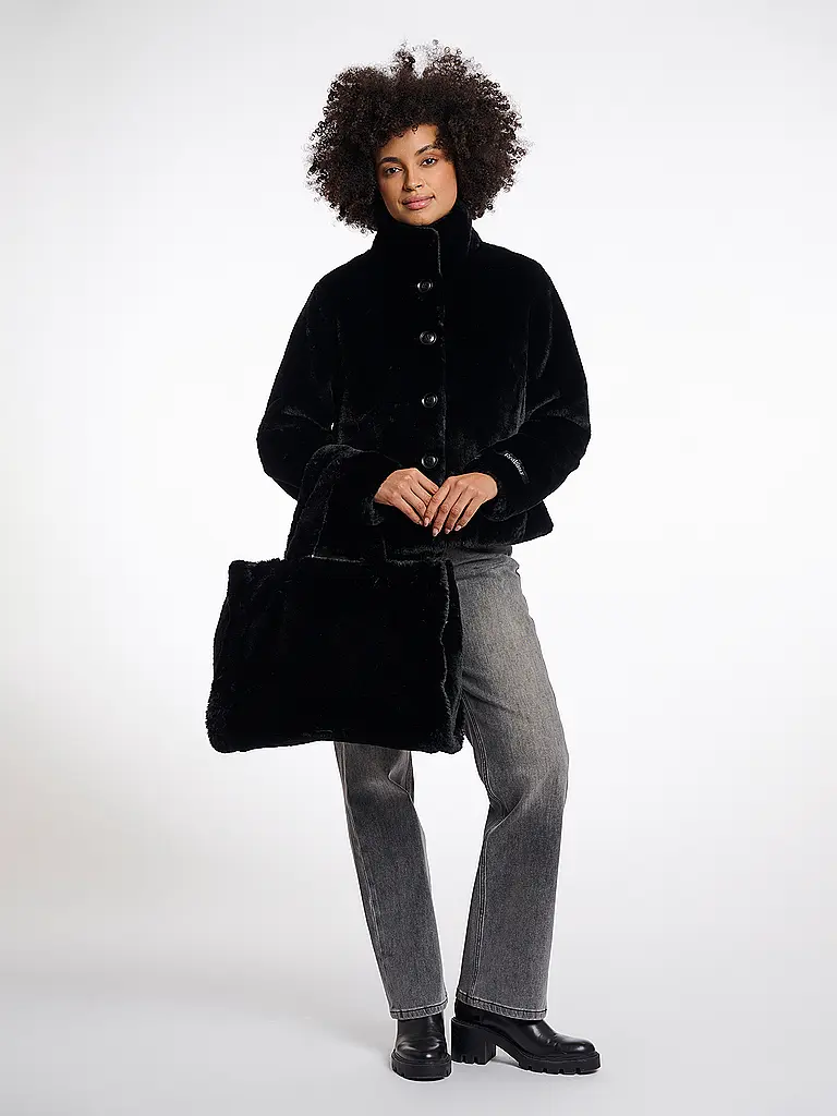 RINO&PELLE | Sac - Shopper aspect fourrure DAAN | schwarz