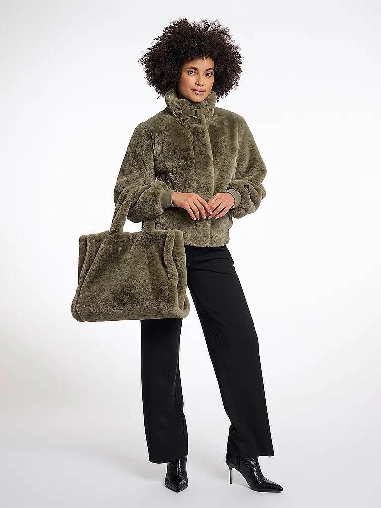 RINO&PELLE | Sac - Shopper aspect fourrure DAAN | olive