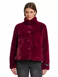 RINO&PELLE | Veste aspect fourrure VIE | Rouge foncé