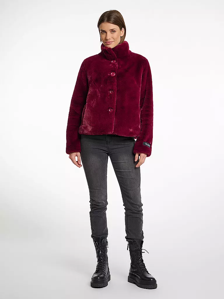RINO&PELLE | Veste aspect fourrure VIE | dunkelrot