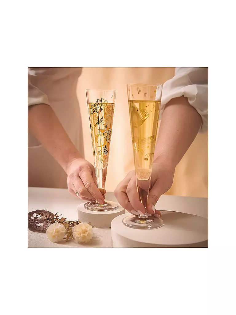 RITZENHOFF | Flûte à champagne, lot de 2, Goldnacht # 46/12 Theresa Kuhlmann | Or