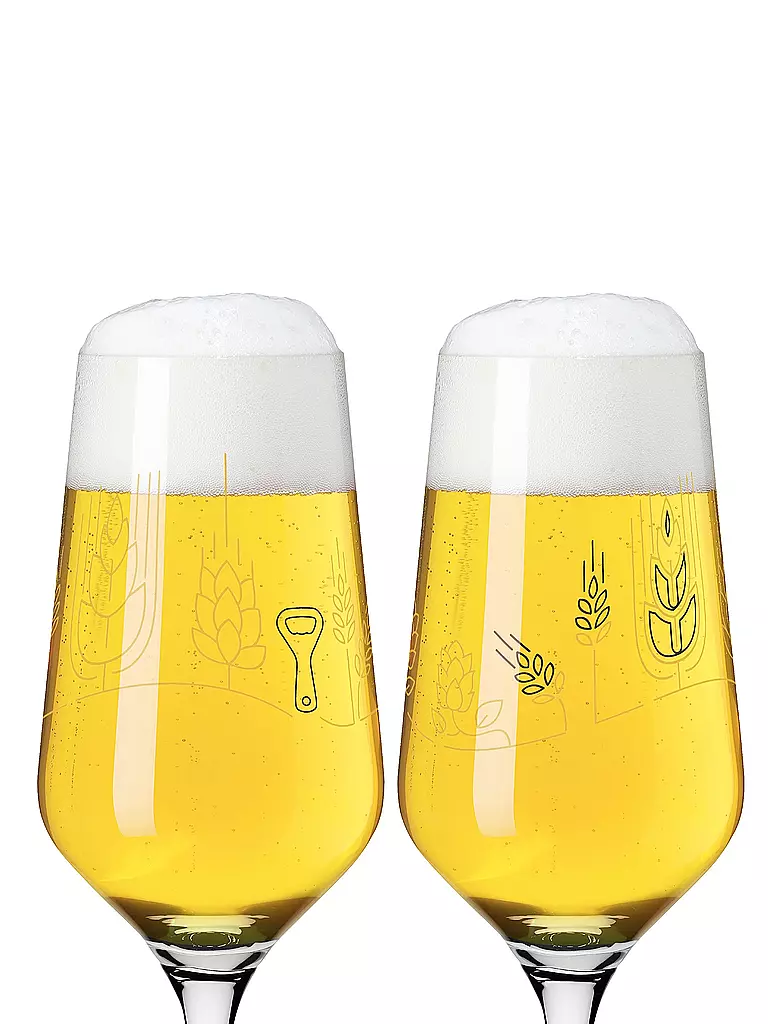 RITZENHOFF | Set de 2 verres à bière BRAUCHZEIT PILS #11 et #12 Sonja Eikler 2024 | Multicolore