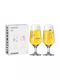 RITZENHOFF | Set de 2 verres à bière BRAUCHZEIT PILS #13 #14 | Multicolore