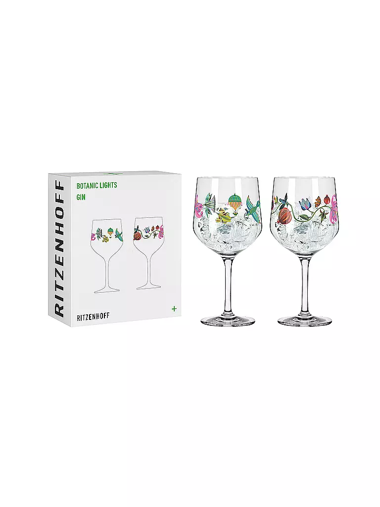 RITZENHOFF | Set de 2 verres à gin BOTANIC LIGHTS #9 #10 Olaf Hajek 2024 | Multicolore