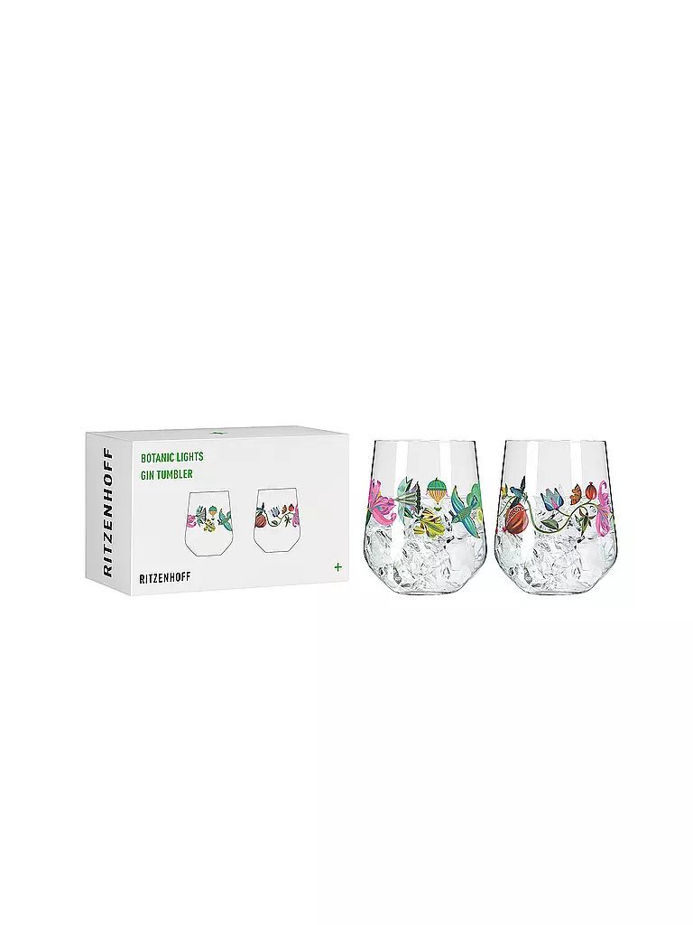RITZENHOFF | Set de 2 verres à gin BOTANIC LIGHTS #9 #10 Olaf Hajek 2024 | bunt