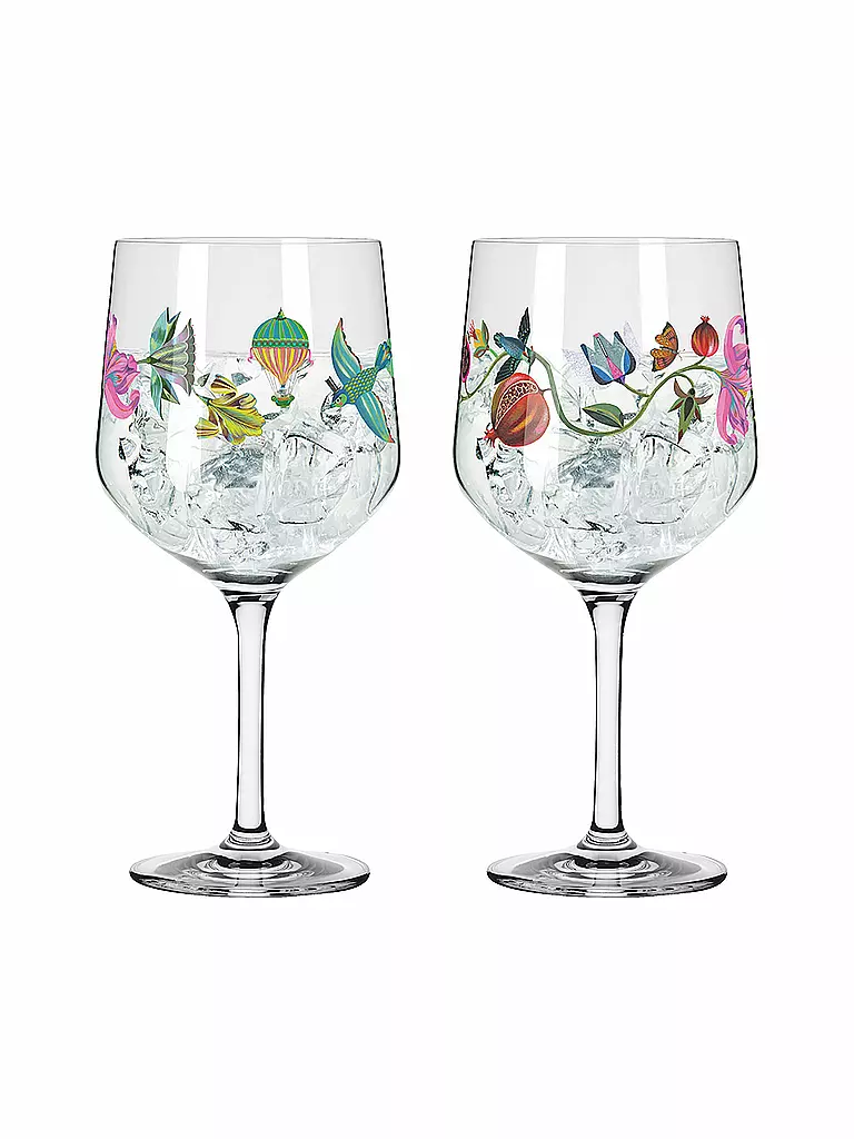 RITZENHOFF | Set de 2 verres à gin BOTANIC LIGHTS #9 #10 Olaf Hajek 2024 | Multicolore