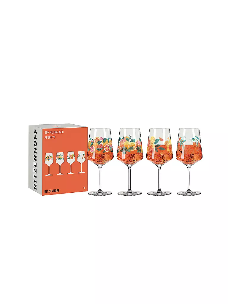 RITZENHOFF | Set de 4 verres à apéritif SOMMERRAUSCH APERIZZO F25 Orange | 