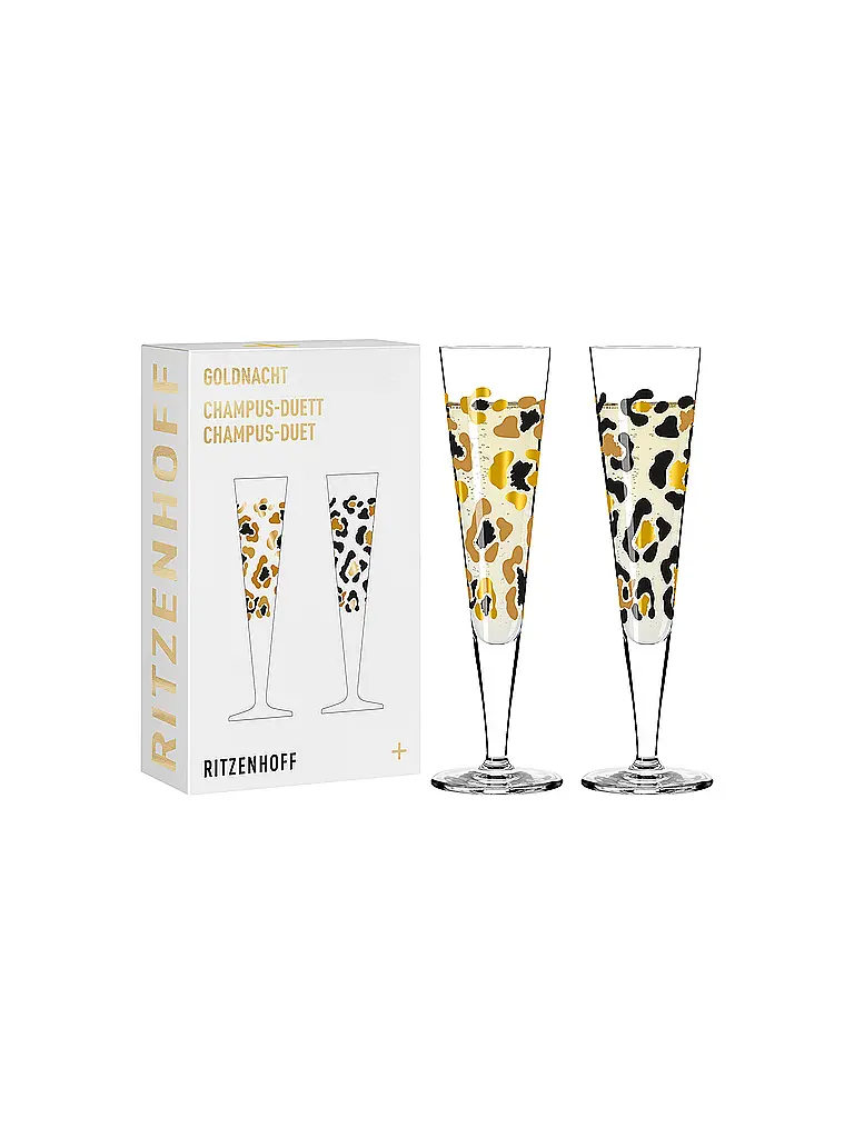 RITZENHOFF | Verre à champagne Goldnacht Champus, lot de 2, Duett Leo Gold | 