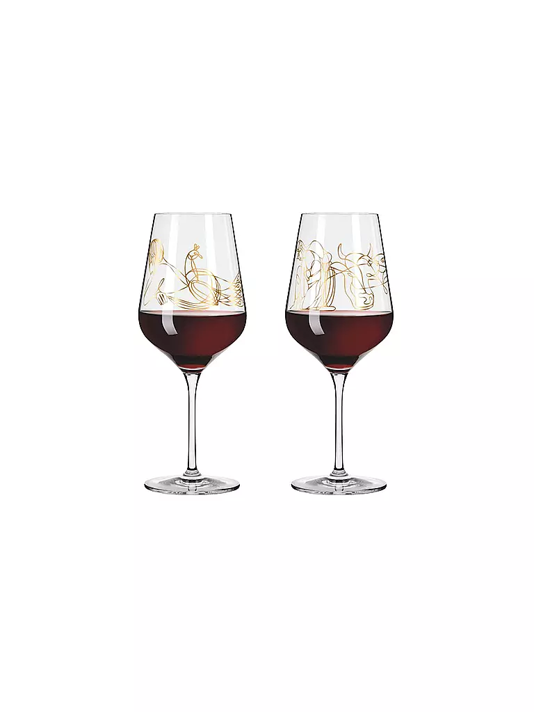 RITZENHOFF | Verre à vin rouge, lot de 2, Sagengold Burkhard Neie 2022 | gold